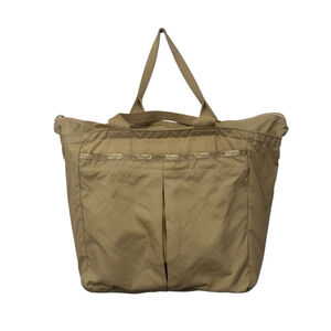 LeSportsac Nylon Tote Bag Tan Khaki Lightweight Travel Shoulder Bag Zip Top